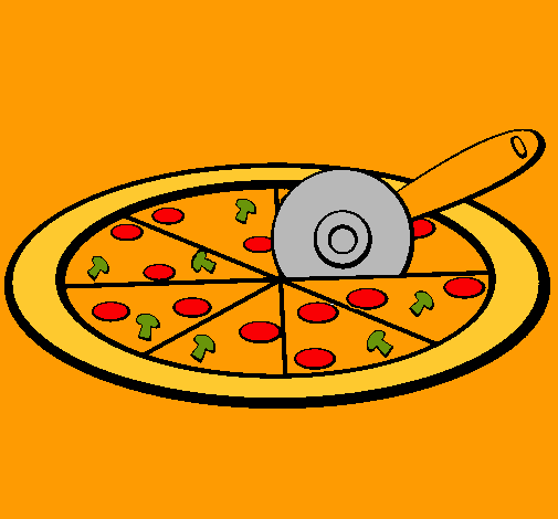 Dibujo Pizza pintado por davinci