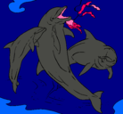Dibujo Delfines jugando pintado por ternu