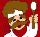 Dibujo Chef con bigote pintado por ARELIFLORES