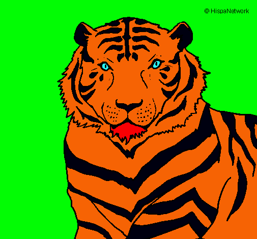 Dibujo Tigre pintado por exsael_13