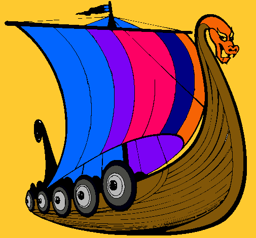 Dibujo Barco vikingo pintado por amalia