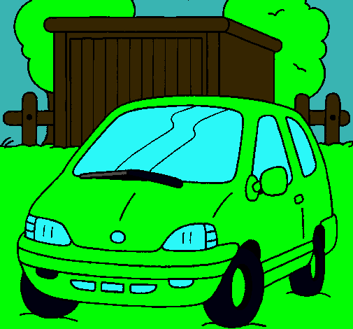 Dibujo Coche en el campo pintado por nahbbbbb