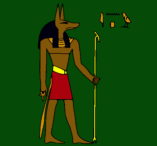 Dibujo Anubis pintado por Valu001