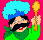 Dibujo Chef con bigote pintado por Gordi