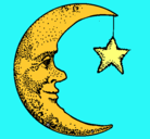 Dibujo Luna y estrella pintado por LIDIACUCALA