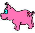 Dibujo Cerdo pintado por puff