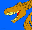 Dibujo Esqueleto tiranosaurio rex pintado por tiranosaurio