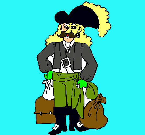Dibujo Pirata con sacos de oro pintado por GUILLERMOGZ