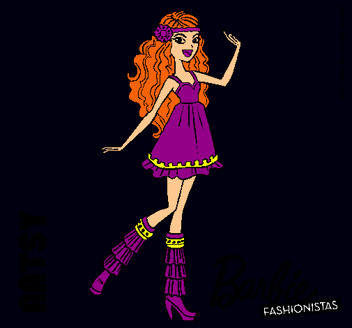 Dibujo Barbie Fashionista 1 pintado por amalia