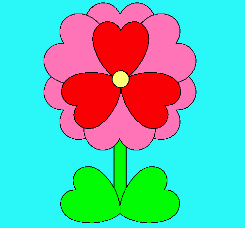 Dibujo Flor de corazones pintado por jesuseze