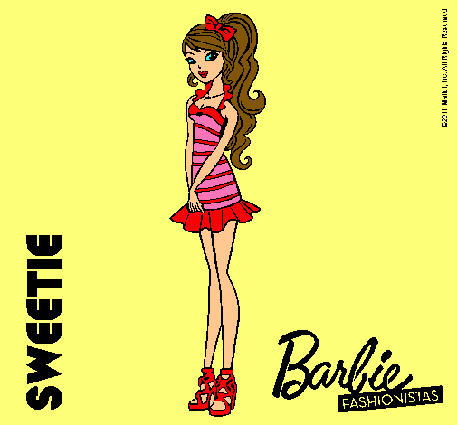 Dibujo Barbie Fashionista 6 pintado por javito