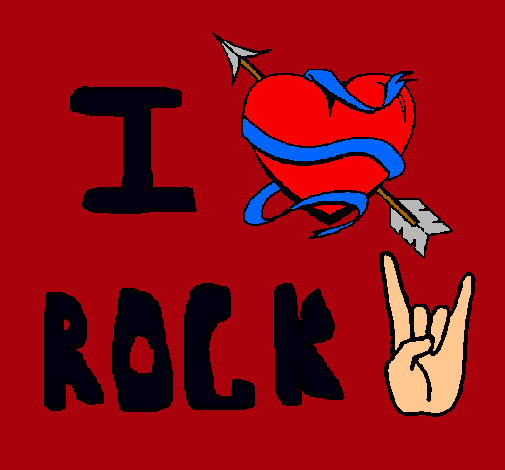 Dibujo I love rock pintado por Kateta00