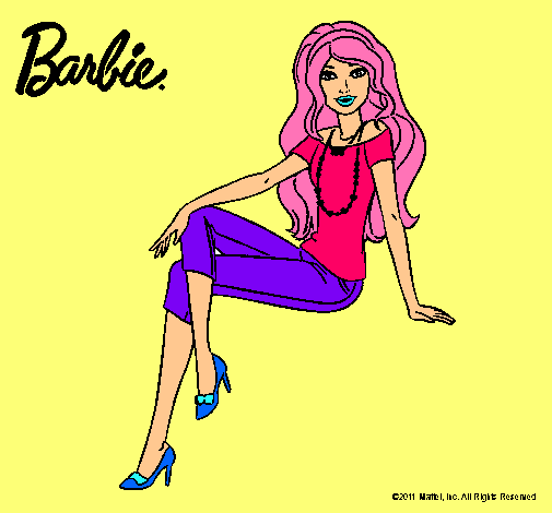 Dibujo Barbie moderna pintado por britt