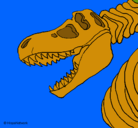 Dibujo Esqueleto tiranosaurio rex pintado por HUESOS