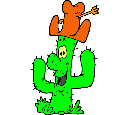 Dibujo Cactus con sombrero pintado por murcia