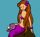 Dibujo Sirena con caracola pintado por fatima