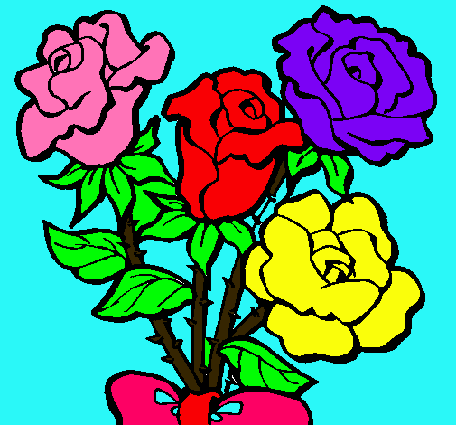 Dibujo Ramo de rosas pintado por nickole