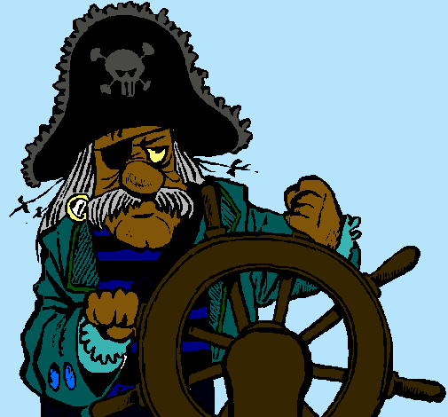 Dibujo Capitán pirata pintado por Jorgeandres