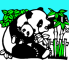 Dibujo Mama panda pintado por estephanie