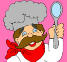 Dibujo Chef con bigote pintado por MELU