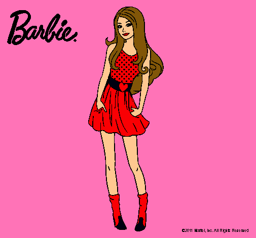 Dibujo Barbie veraniega pintado por ponponxD