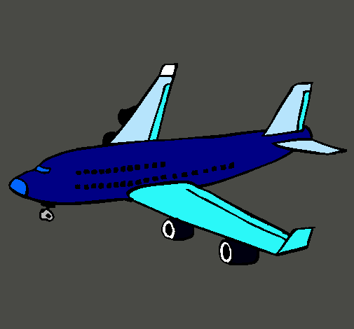 Dibujo Avión de pasajeros pintado por codigolyok