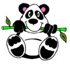 Dibujo Oso panda pintado por thrgh