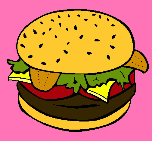 Dibujo Hamburguesa completa pintado por yuliannis