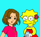 Dibujo Sakura y Lisa pintado por meliz