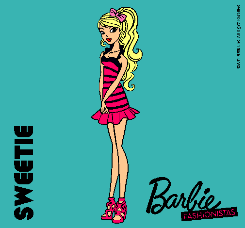 Dibujo Barbie Fashionista 6 pintado por valee05