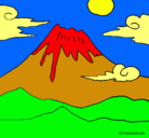 Dibujo Monte Fuji pintado por paisaje