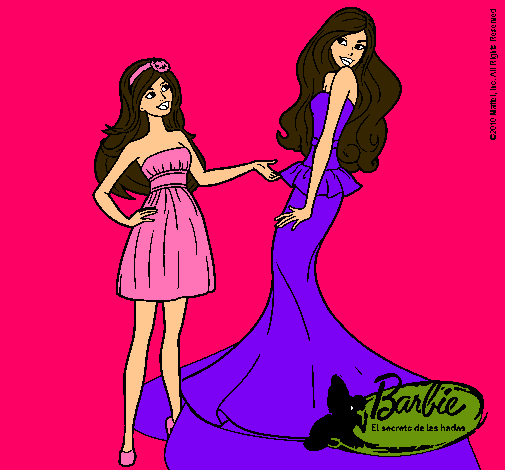 Dibujo Barbie estrena vestido pintado por amamiley