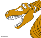 Dibujo Esqueleto tiranosaurio rex pintado por fffdga