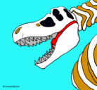 Dibujo Esqueleto tiranosaurio rex pintado por icha