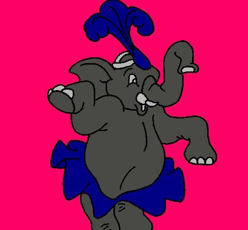 Dibujo Elefante bailando pintado por Pantaraya