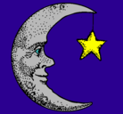 Dibujo Luna y estrella pintado por Laura4