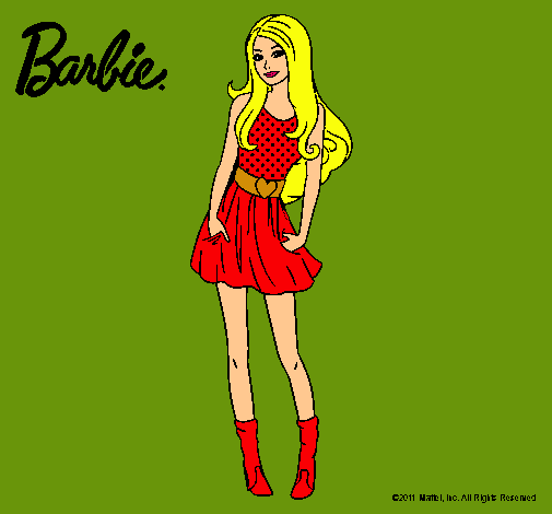 Dibujo Barbie veraniega pintado por Pantaraya