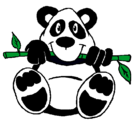 Dibujo Oso panda pintado por chupes