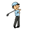 Dibujo Jugador de golf pintado por golf