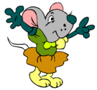 Dibujo Rata con vestido pintado por BRBIE
