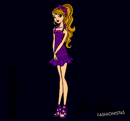 Dibujo Barbie Fashionista 6 pintado por amalia