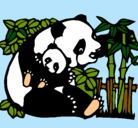 Dibujo Mama panda pintado por lourdejr
