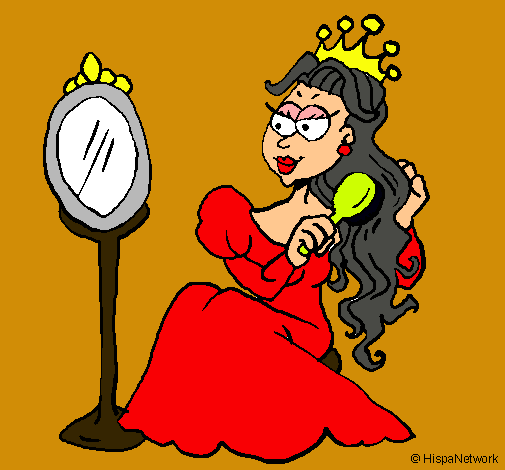 Dibujo Princesa y espejo pintado por Ediley