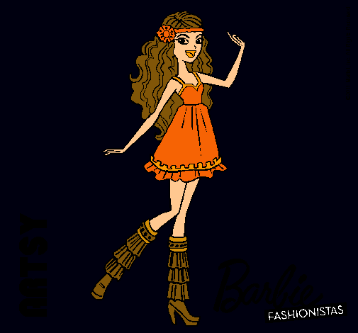 Dibujo Barbie Fashionista 1 pintado por amalia