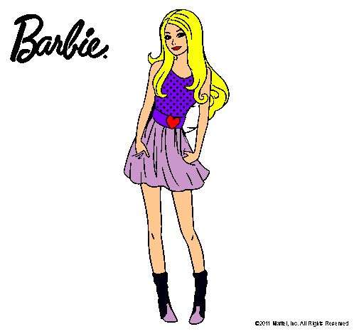 Dibujo Barbie veraniega pintado por ponponxD