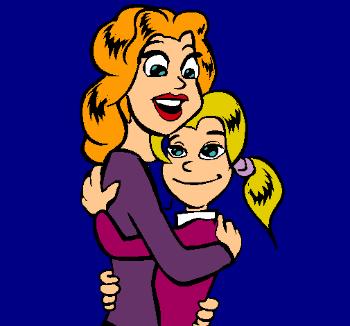 Dibujo Madre e hija abrazadas pintado por Laura4