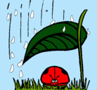 Dibujo Mariquita protegida de la lluvia pintado por lourdejr