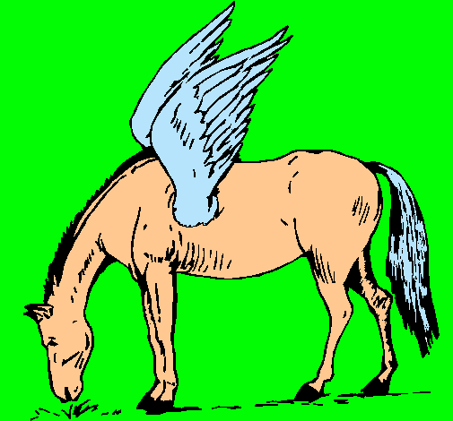 Dibujo Pegaso pintado por trestres