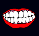 Dibujo Boca y dientes pintado por juannymarie