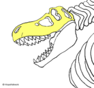 Dibujo Esqueleto tiranosaurio rex pintado por raleiram